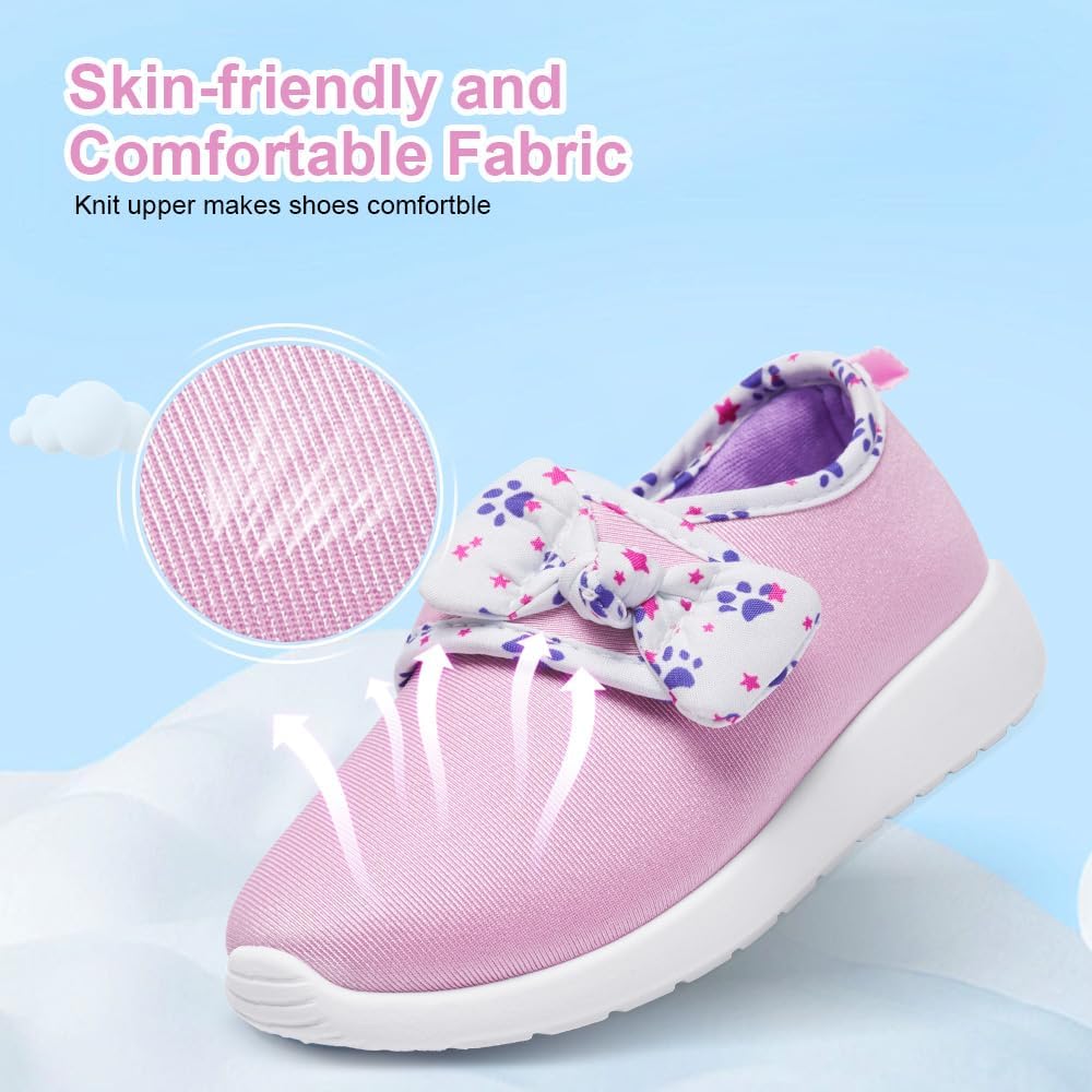 nerteo Toddler Girl Shoes Lightweight Slip On Sneakers for Kids