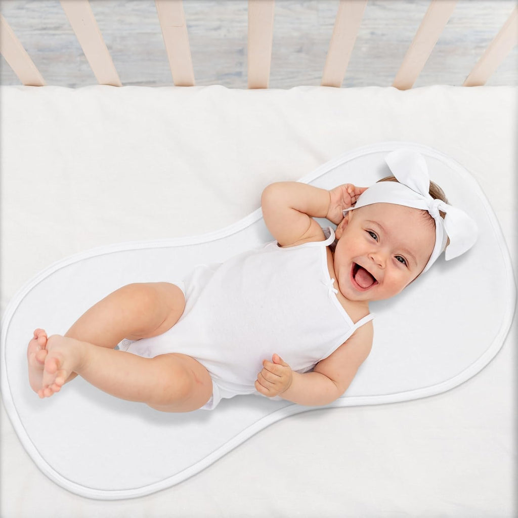 Timgle 6 Pcs 13 x 29 Inch Peanut Shape Changing Pad Liner Peanut Changing Pad Liner Portable Soft Washable Reusable Waterproof Diaper Mats Easy to Clean(White)