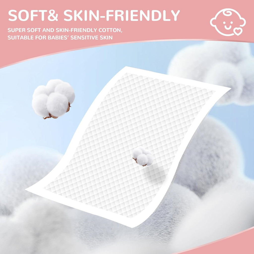 Disposable Changing Pads Liners 18"x26"(50pcs) Baby Pads, Hot Air Cotton Surface Pee Pads, Waterproof & Absorbent Diaper Changing Pads, Disposable Underpads for Baby, Toddler or Pet