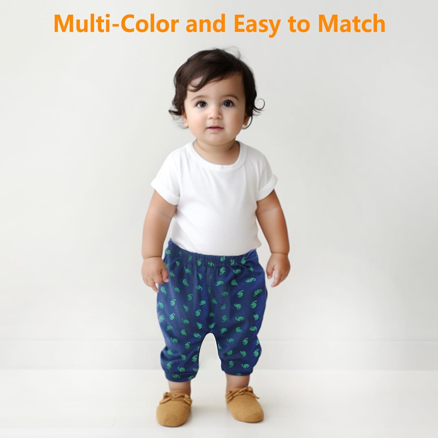 Hakochia Baby Pants for Boys & Girls: 100% Cotton, Soft, Comfy, Ample Diaper Room 0-36 Months