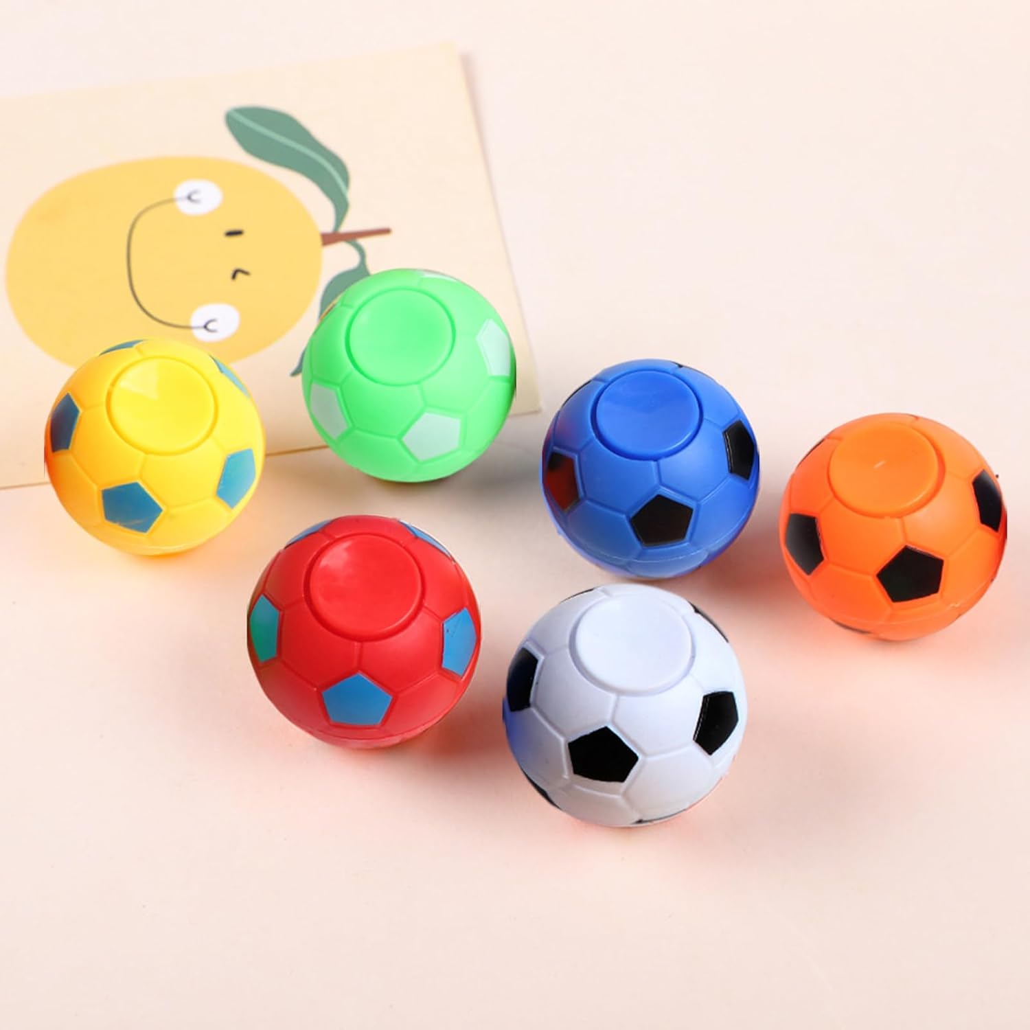6Pcs Soccer Ball Fidget Spinners - Hand Fidget Spinner Soccer Balls,Stress Relief Football Toys Rotatable Fidget Soccer Balls,Relief Vent Toys Desk Fidget Toys(3.5/5.5cm)