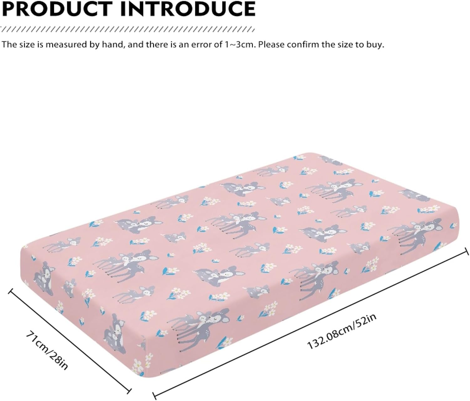 Cute Vintage Fawn Fitted Crib Sheet Animals Baby Crib Sheet Fit Standard Crib and Toddler Mattress,Crib Mattress Sheets for Boys Girls 28"x52"