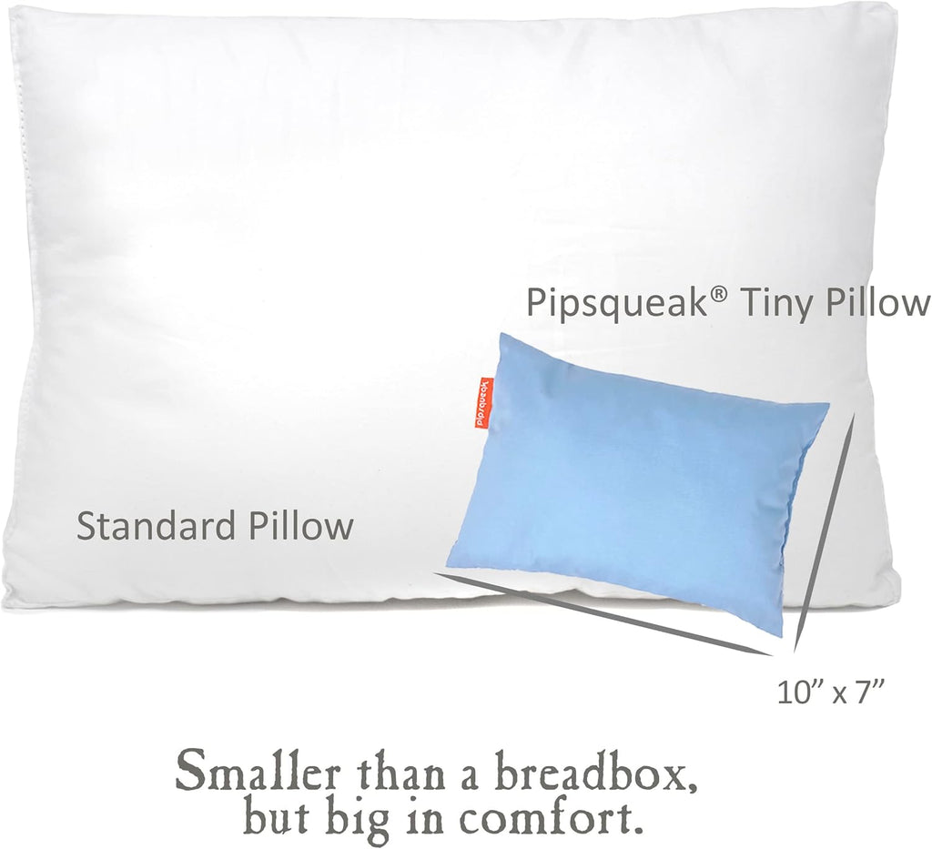 Pipsqueak Pillow - Small, Mini, Tiny - 11 x 7 in - Perfect for Travel, Cars, Airplanes, Camping, Dogs, Toddlers, Kids, Lumbar, Knees and Neck - Ages 2 Yrs and Up
