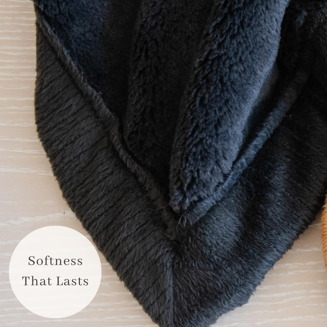 SARANONI Security Blankets for Babies Super Soft Boutique Quality Lush Luxury Baby Blanket (Small, Charcoal)