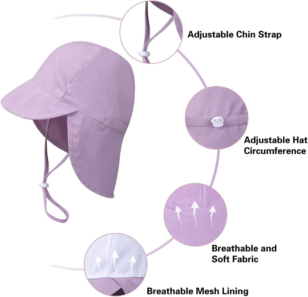 2 Pack Baby Sun Hats UPF 50+ Toddler Beach Hat for Girls Boys 0-4 Years