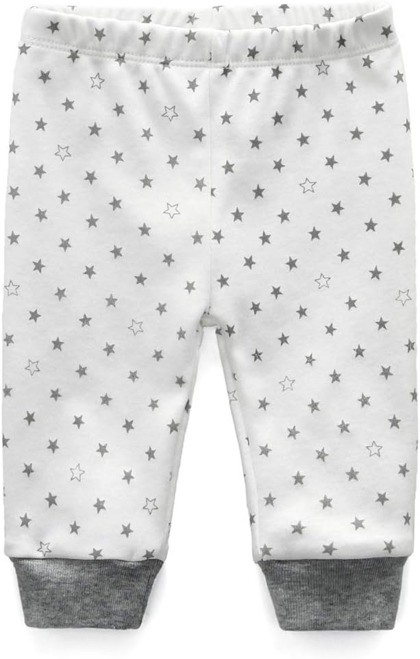 Unisex Newborn Baby Cotton 4-Pack Pants Embroidery Pringting Casual Leggings 0-24 Months for Boys and Girls