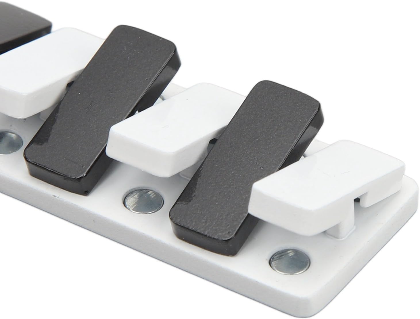 Piano Key Haptic Clicker Toy, Zinc Alloy Metal Poker Push Card Fidget Slider Toy, Compact Magnetic Metal Fidget Slider Toys (White)