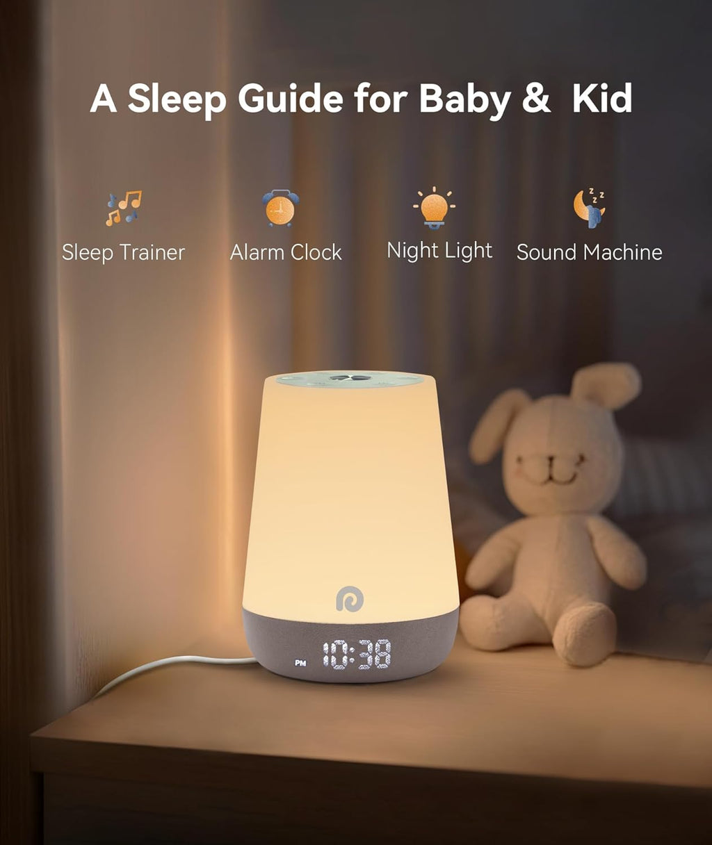 Dreamegg Nite 1 - Baby Sound Machine, Sleep Trainer, Night Light for Kids, Ok to Wake Alarm Clock, 34 Soothing Sounds, App Control, White Noise Sound Machine for Baby Kids Toddler Nursery(Joyous Bird)