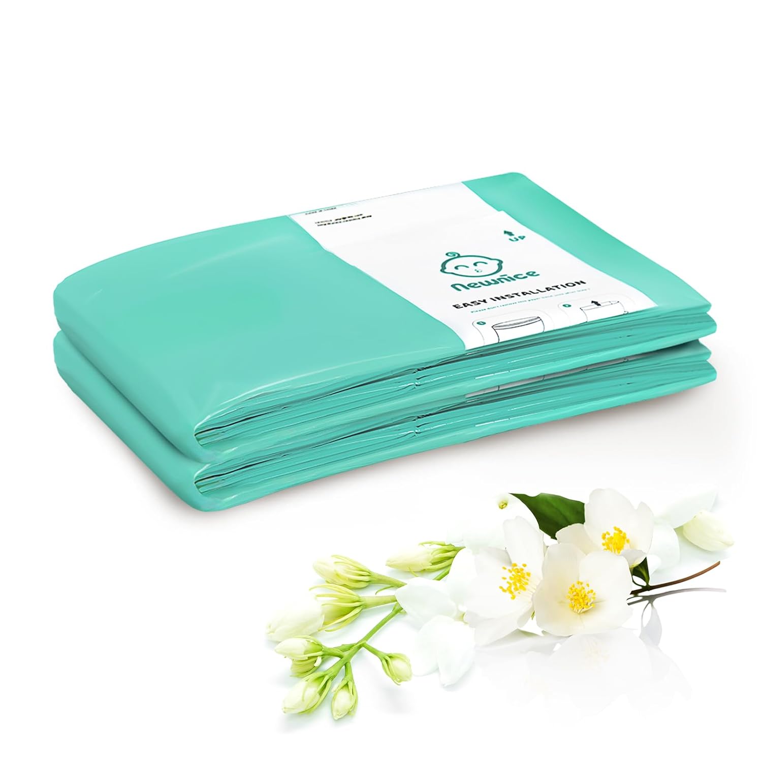 [2 Pack] Newnice Diaper Pail Refill Bags for Dekor Classic Diaper Pail, 30% Extral Thicker Diaper Genie Refills, Continuous Liners For Baby & Adult Diapers, Nursery Trash Solution