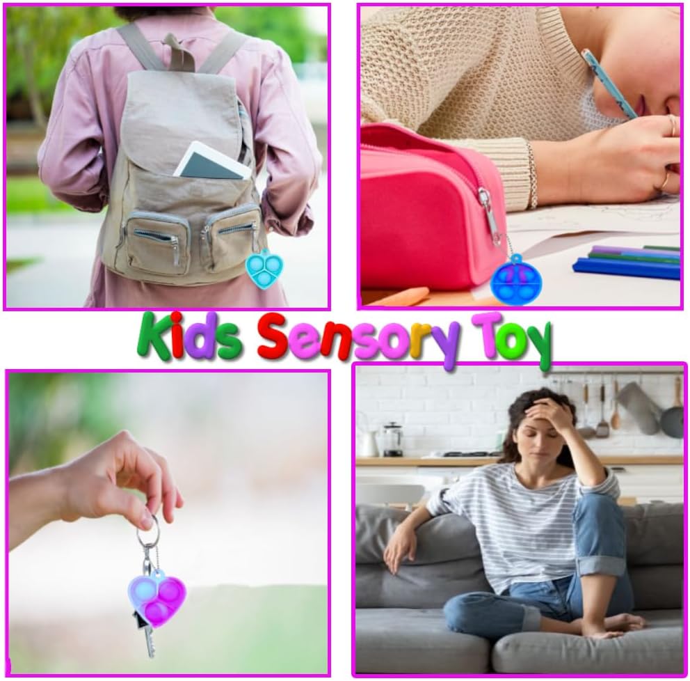 24pcs 1.5in, Pop Bubble Fidget Sensory Toys, Pop Toy Bulk for Party Favor, Classroom Student Prizes Easter Basket Goodie Bag Stuffers Christmas Valentine Gift for Kid