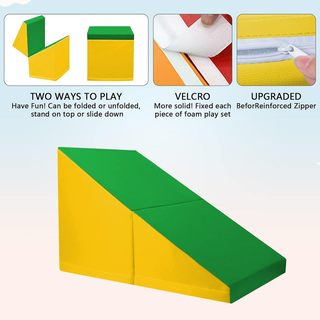 SURPCOS Foam Climbing Blocks for Toddlers - Soft Play Set for Toddlers 1-3 - Climbing Toys - Baby Climbing Gym - Great for All Ages (6 Pc Colorful Soft Play Area Set)