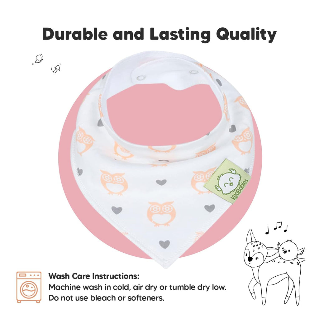 8-Pack Organic Baby Bandana Bibs for Girls - Super Absorbent Triangle Baby Bibs for Drooling and Teething Infant, 100% Cotton Extra Soft for Newborn, Infant 0-36 Months (Pink Dreams)