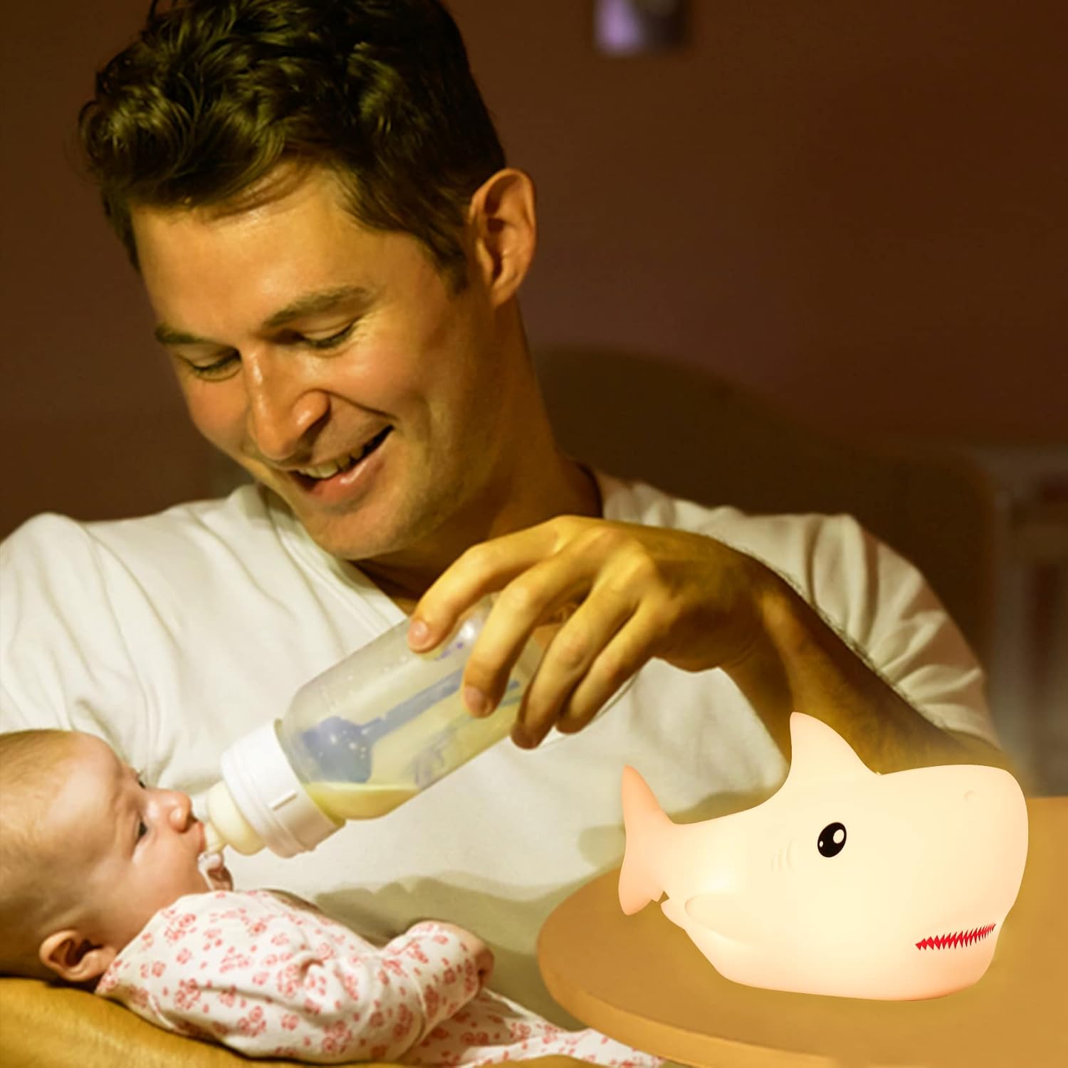 ZKLiLi Shark Night Light for Kid,Rechargeable Cute Squishy Lamp for Boys Girls Christmas Gifts Night Lights Kids Teens Toddler Baby Nursery Touch Room Decor Gift Toys