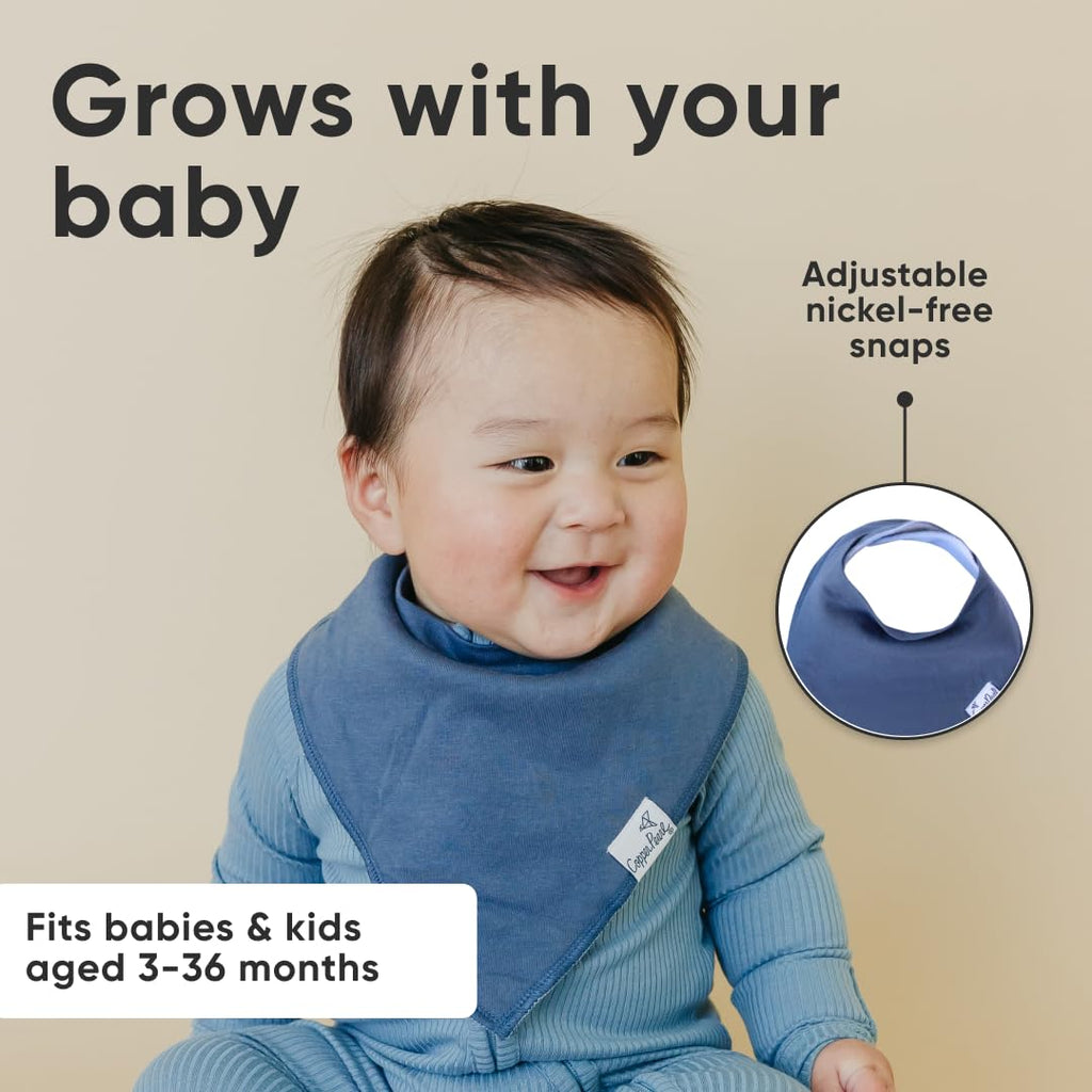 Copper Pearl 4 Pack Soft Cotton Baby Bibs for Drooling and Teething, Absorbent Drool Bibs for Baby Girl and Boy, Adjustable to Fit Newborns to Toddlers, Tons of Styles (Oxford)