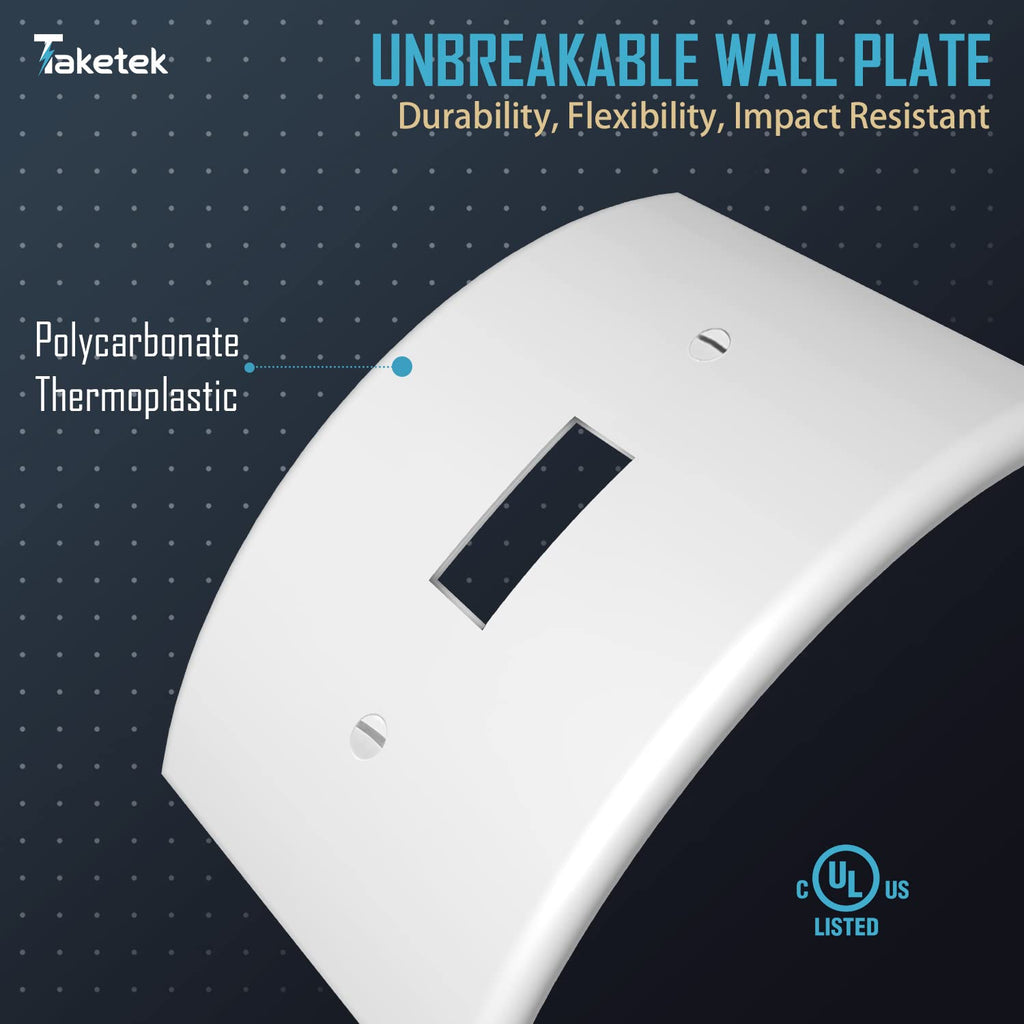 Toggle Light Switch Covers, Electric Light Switch Plates, Single Switch Plate Covers, Electrical Lightswitch cover plate, Wall Plates for Light Switches, Standard Size 1 Gang, White, 10 Pack