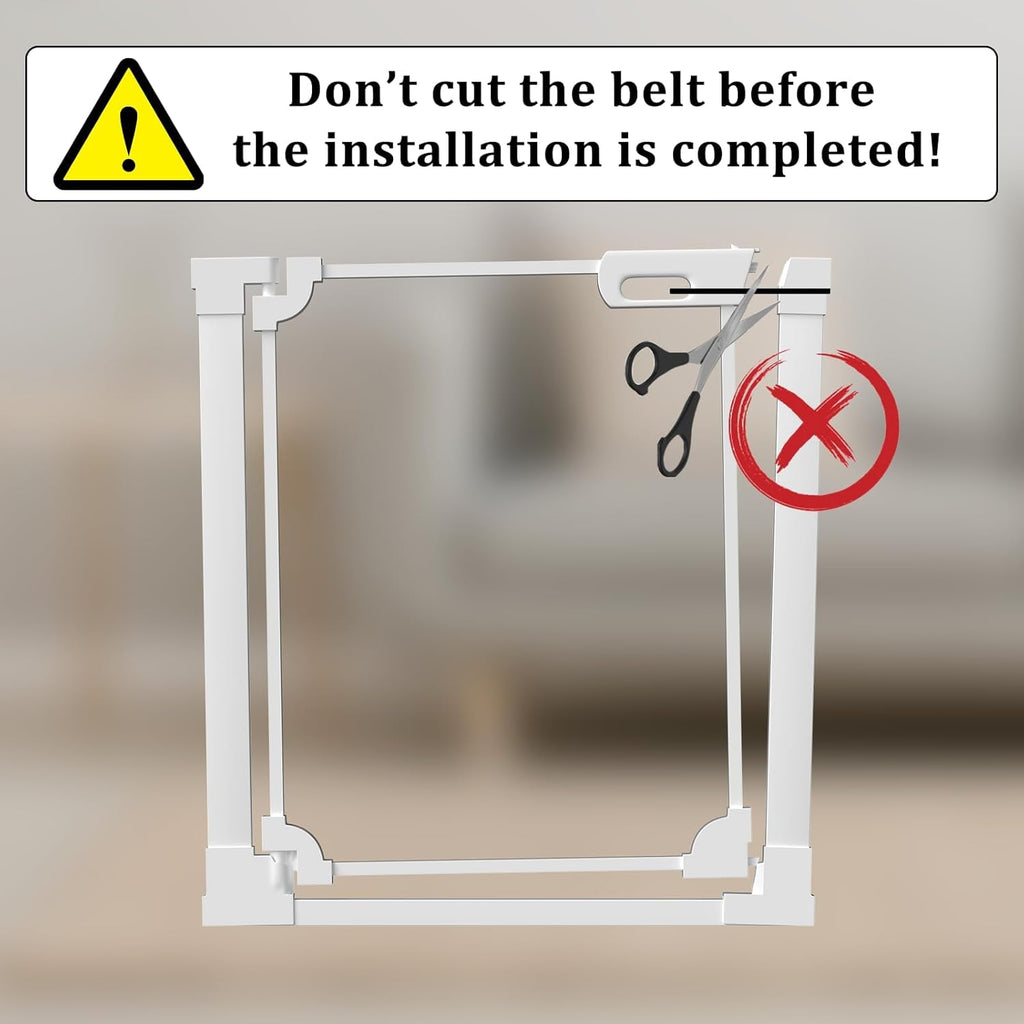 WAOWAO Clear Acrylic Baby Gate for Stairs Modern Design Acrylic Auto Close Pet Gate, 57.87-66.14" Wide Safety Baby Gate for Doorways,White Clear Dog Gates Indoor, Hallways,Kitchen