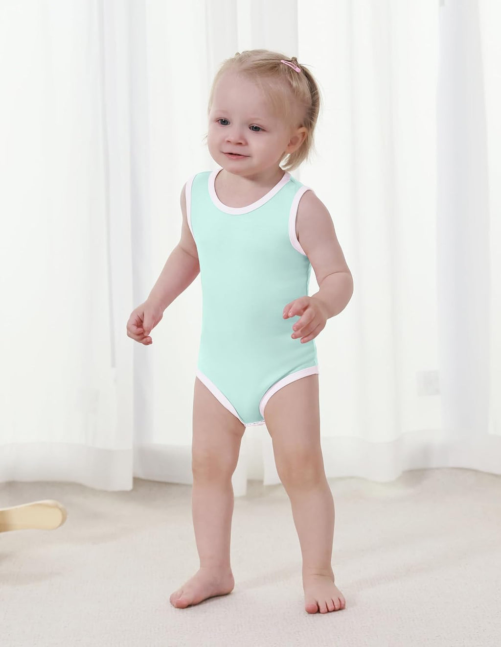 Baby Boy Girl Pajamas Toddler Infant Unisex Sleeveless Sleep Bodysuit Sleepwear Newborn Snap Snug Fit 3-Pack