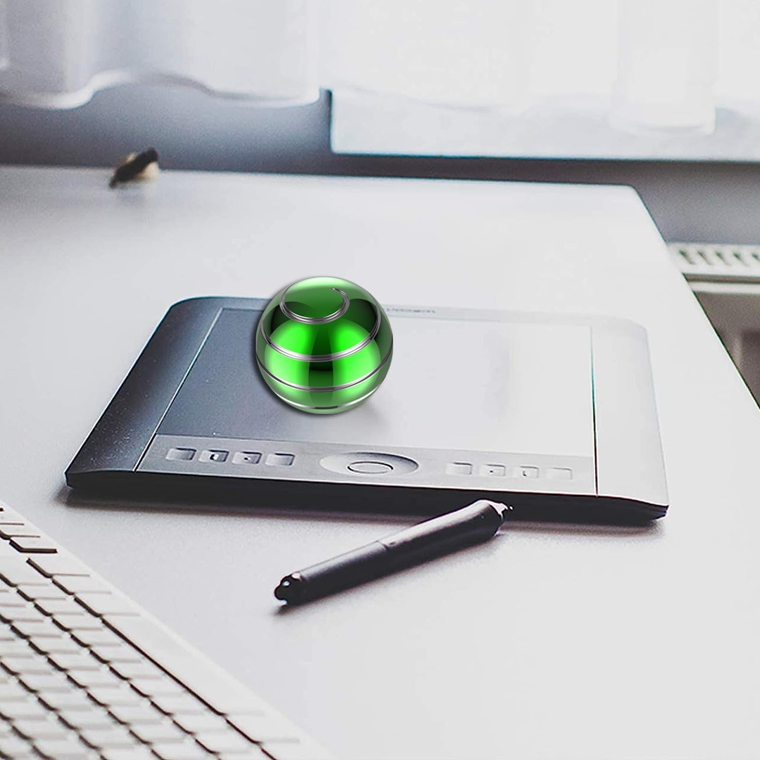 Kinetic Desk Toys, 1.54'' Kinetic Spinning Desk Toys for Kids Adults, Fidget Toys for Party Favors, Christmas Stocking Stuffers, Easter Basket (39MM, Green-A)