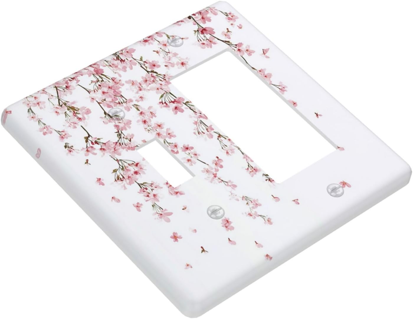 Outlet Covers Sakura Plant Floral Pink Flowers 1 Toggle 1 Rocker Combination Decorative Wall Plate Electrical Switch Plates Light Switch Cover Plate For Bed Room Living Room Decor