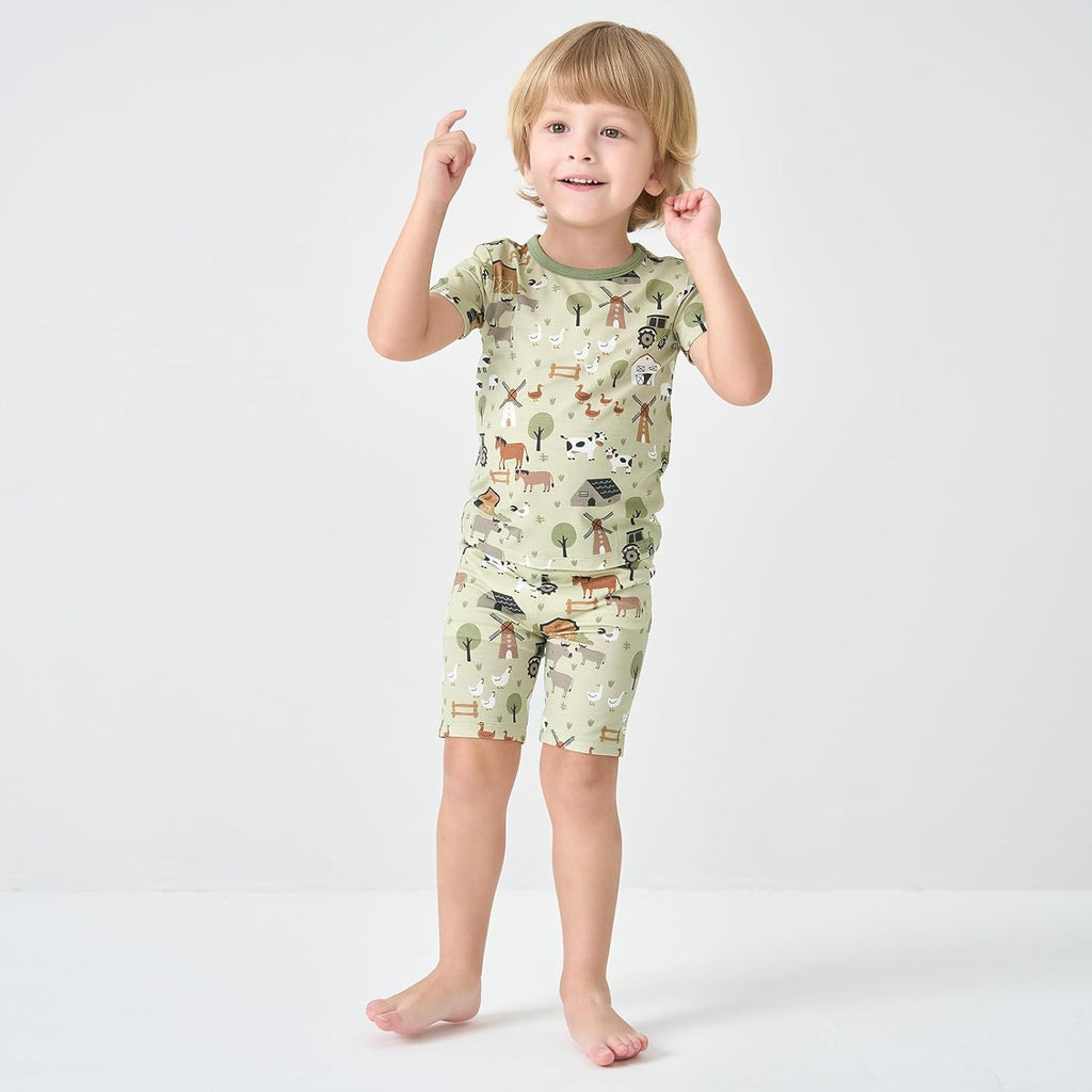 pureborn Baby Viscose From Bamboo Pajamas Set Pjs - Kids Toddler Girl Snug Fit Viscose Sleepwear 2pcs 18M-8Y