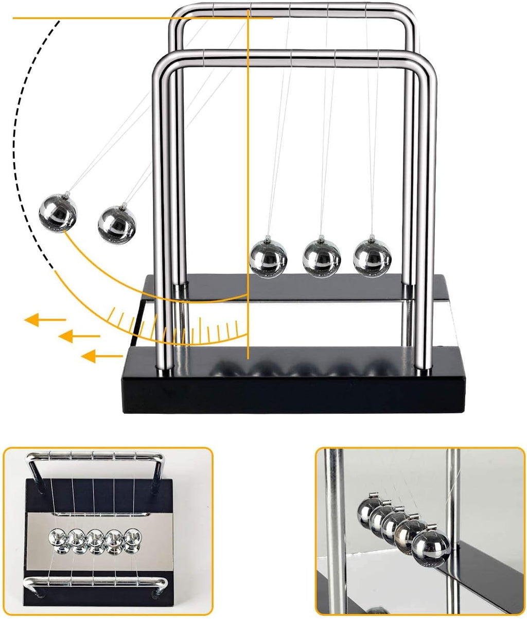 Newton's Cradle Desk Table Decor Metal Pendulum Ball Newton Ball Physics Science Pendulum Steel Balance Ball for Office Physics Teacher Toys