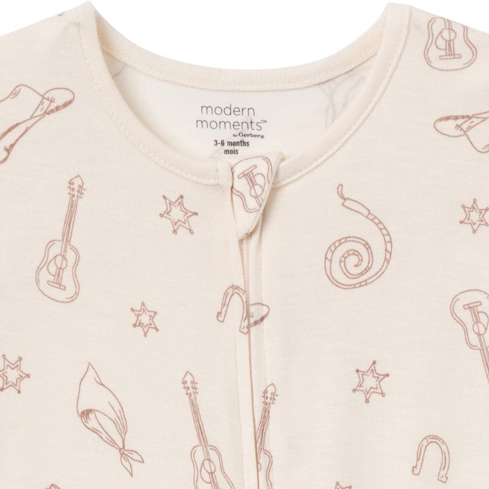 Modern Moments by Gerber Unisex Baby Viscose 2-Pack Footless Tight Fitting Pajamas