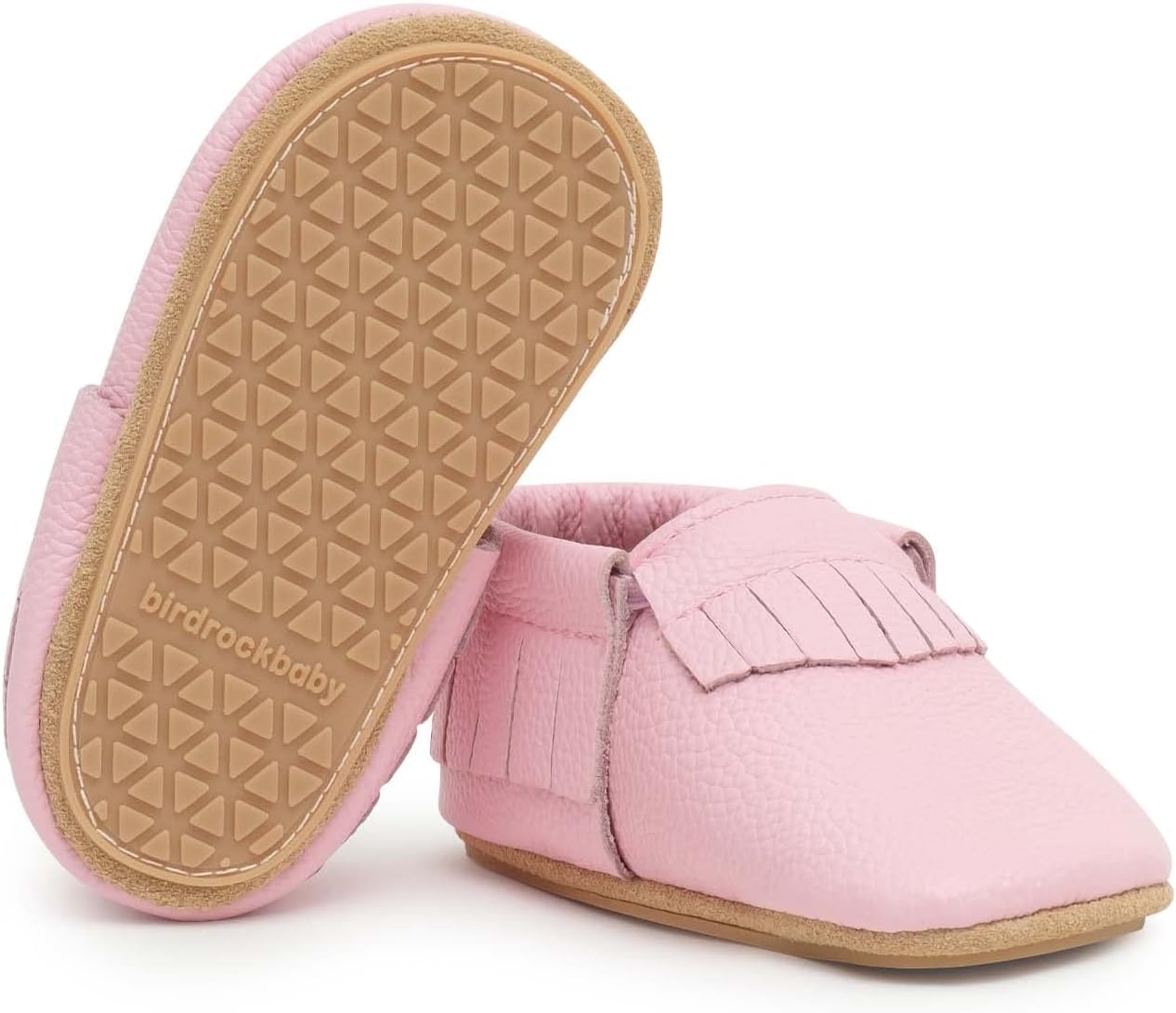 BirdRock Baby Hard Sole Moccasins - Genuine Leather Shoes for Boys and Girls