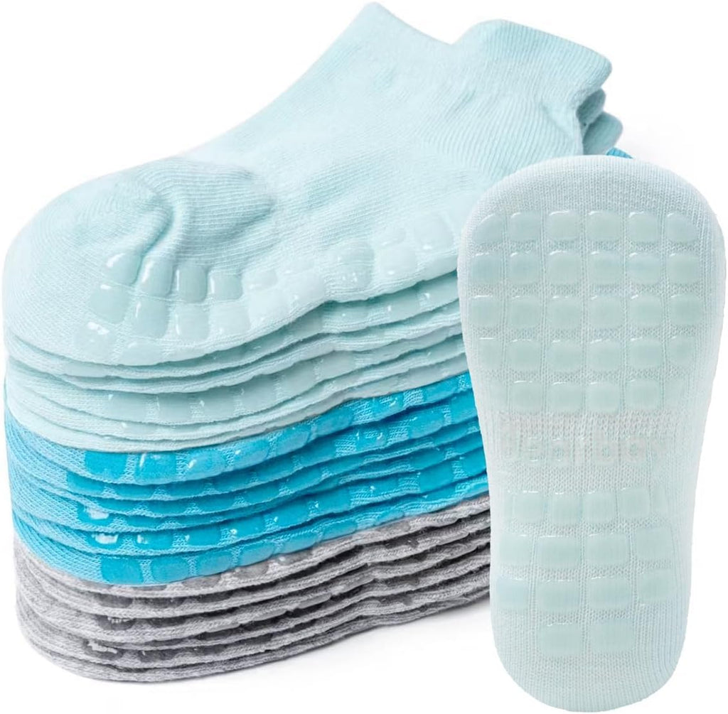 Baby Non Slip Ankle Socks with Grippers for 0 Months-7 Years Old Walking Socks