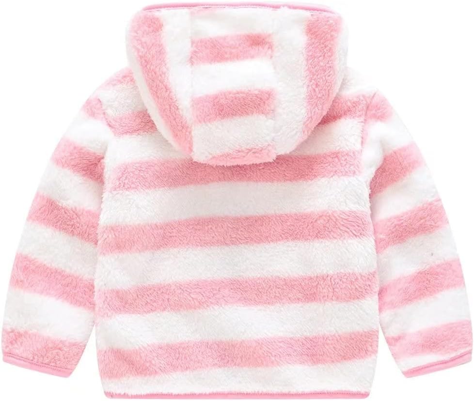AIWUHE Toddler Boys Girls Hooded Jacket Fleece Hoodie Winter Warm Solid Color Teddy Coat Zip-up Bear Ear Sweater Fall Clothes