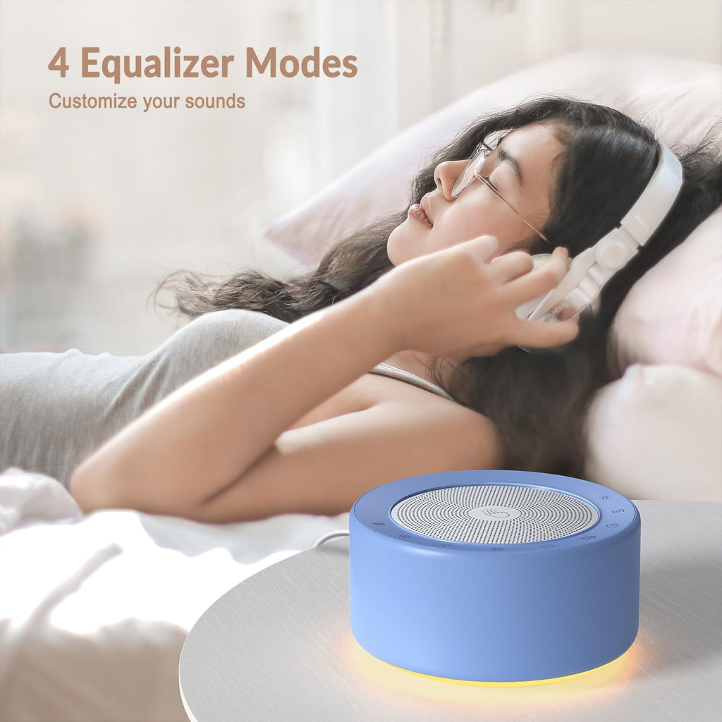 Nursery Lamp with Sound Machine, Mood Lighting, 7 Colors Night Light, 30 Soothing Sounds, White Noises for Baby, Adults. Timer, Plug in, Memory Function, Touch Control