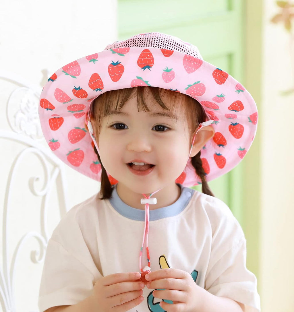 Home Prefer UPF50+ Wide Brim Sun Hat Boys Girls Sun Protection Hat Zoo Beach Swim Safari Bucket Hat for Baby Toddler Kid