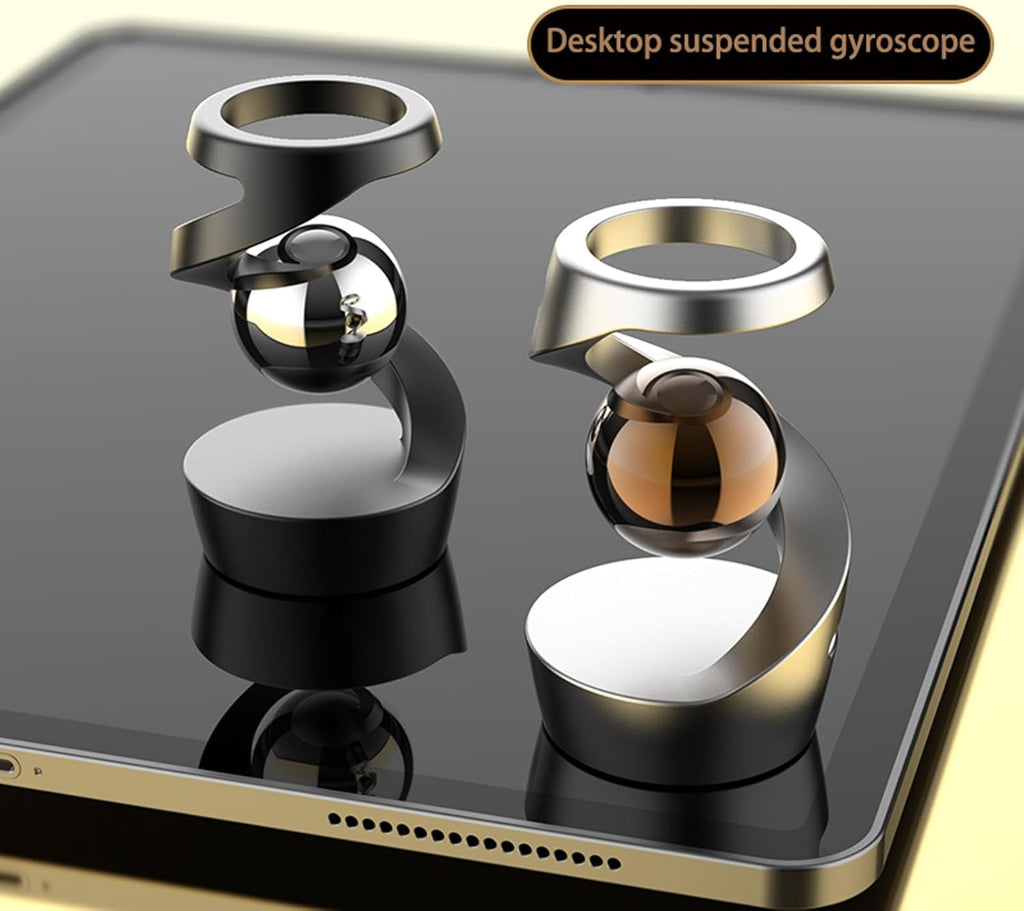 Fidget Toy Spinner, Kinetic Desk Toy, Metal ADHD Desk Toys for Office for Adults, Silent Balance Desk Fidget Toys for Party Favors, Birthday (Silver-Silver Ball)