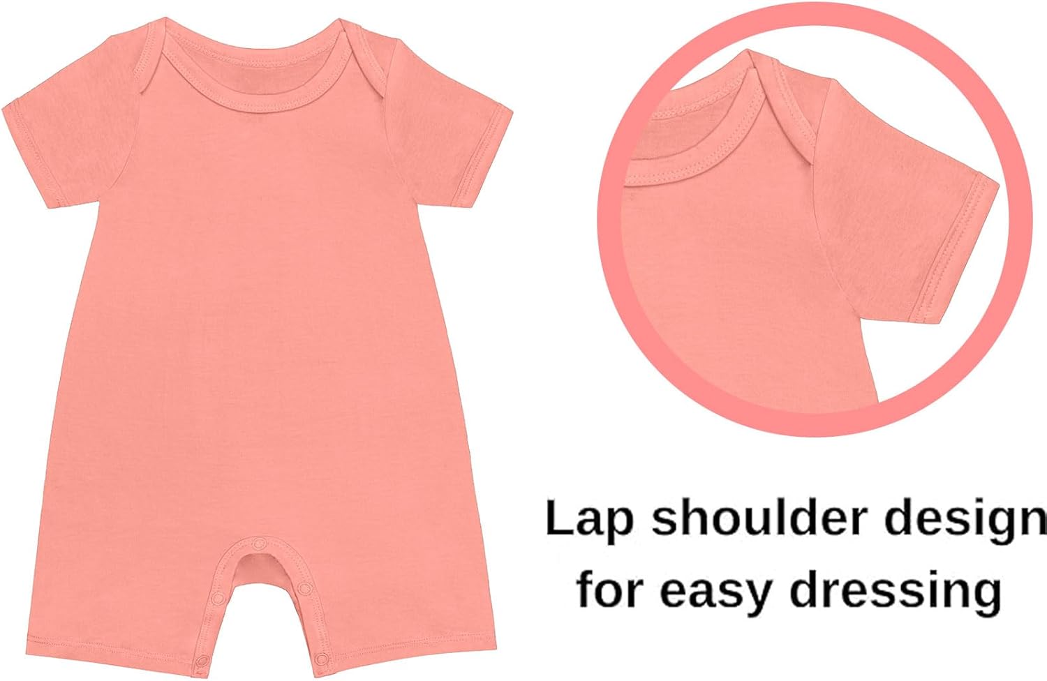 GUISBY Rayon Baby Pajamas, Short Sleeve Footless Rompers, Snap Closure Sleeper for Boy Girls