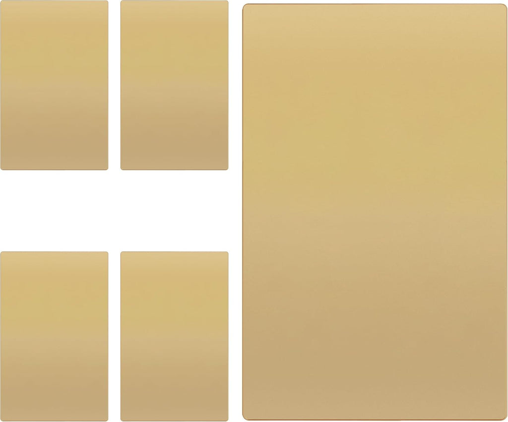 TG Mid-Size Screwless Blank Wall Plate, Child Safe Blank Device Outlet Cover, Medium Size 1-Gang 4.88" H x 3.11" L, Polycarbonate Thermoplastic, UL Listed, SP-MB1-GD5P, Gold (5 Pack)