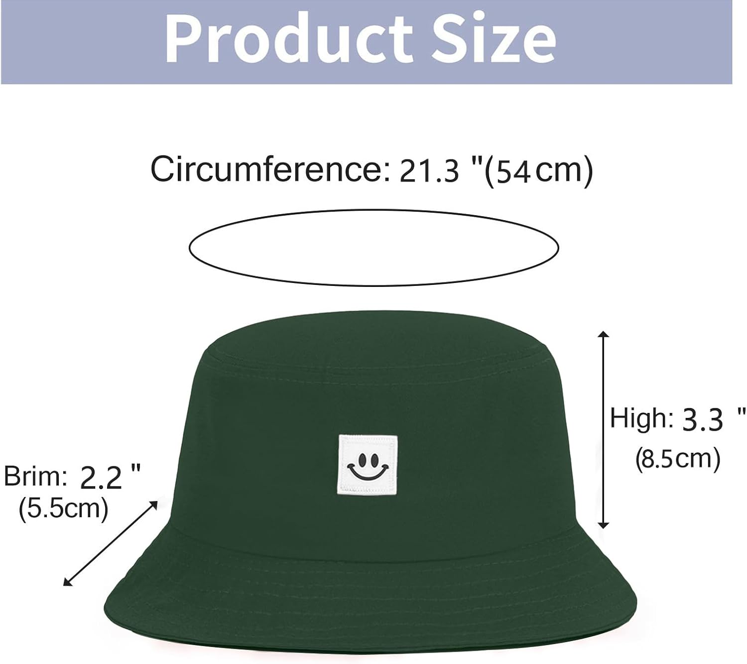 Kids Sun Hat Smile Face Bucket Hat for Girls Boys Summer Sun Protection Cotton Unisex Beach Cap