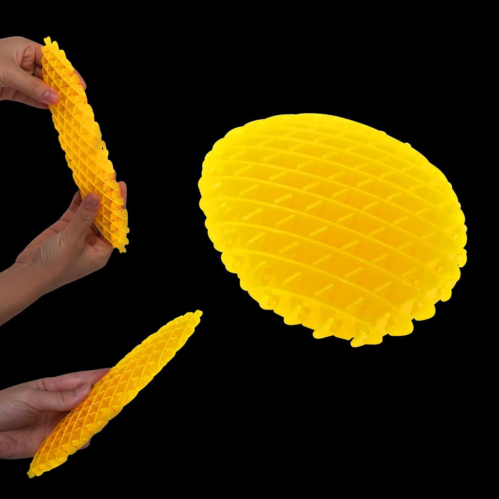 Night Glow Worm Fidget Toy, Funny Pocket Fidget Toy, Stress Relief Toy, Resistance Fidget Toys Sensory Stress Anxiety Relief Toys for Kids Adults (Yellow)