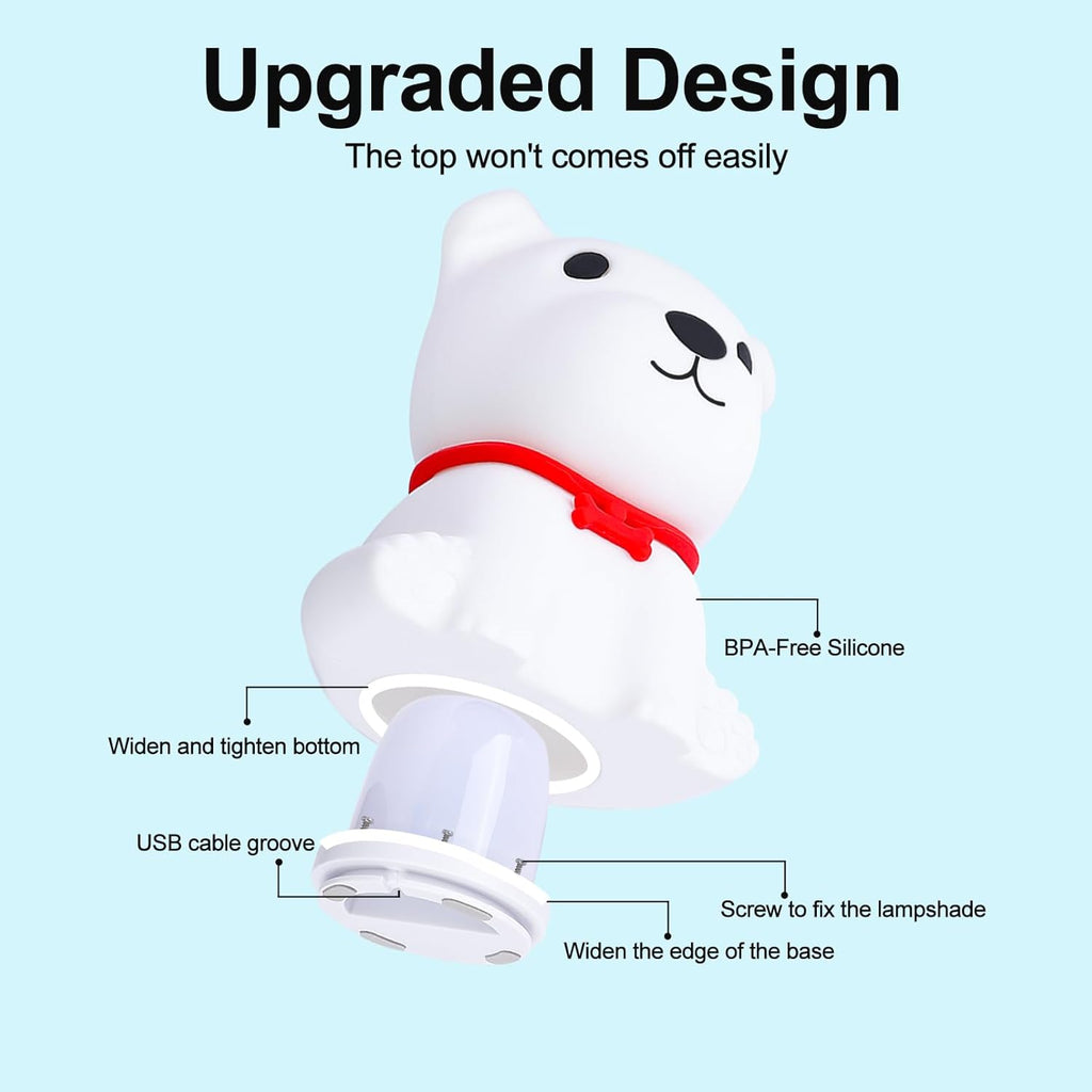 Tremdwoto Dog Night Light for Kids,Cute Colorful Night Light with Remote Baby Girl Squishy Night Light Lamp Puppy Light Dimmable Nursery Lamp Nightlight Gift for Boys and Girls Kawaii Bedroom Decor