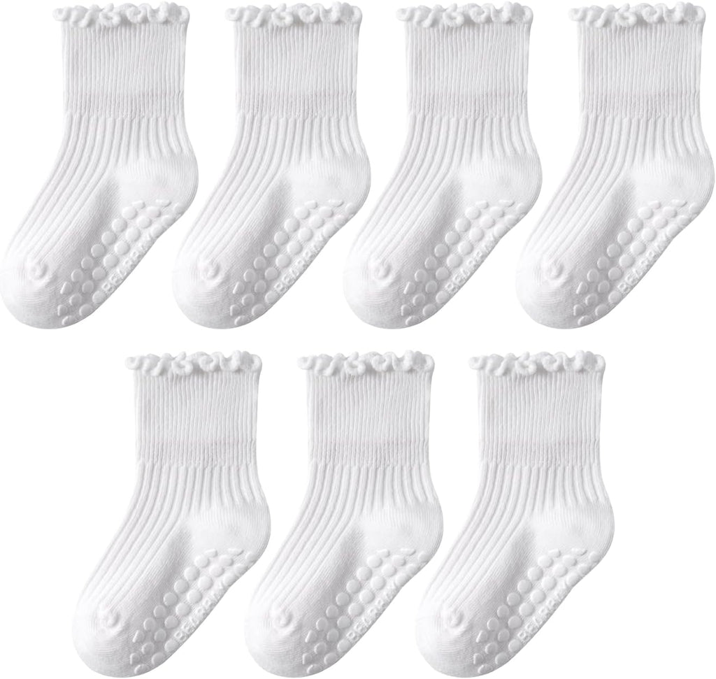 Baby Non Slip Ankle Socks with Grippers for 0 Months-7 Years Old Walking Socks