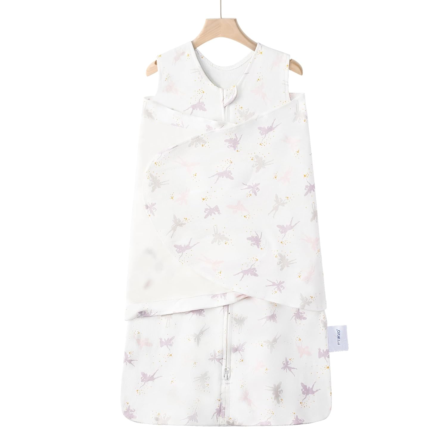 Swaddle-Blanket Baby Girl & Boy Swaddles Newborn Infant Transition 100% Cotton Wrap Blankets, 3-Way Adjustable Wearable Blanket, TOG 1.0 (Little Fairy, 3-6 Month)