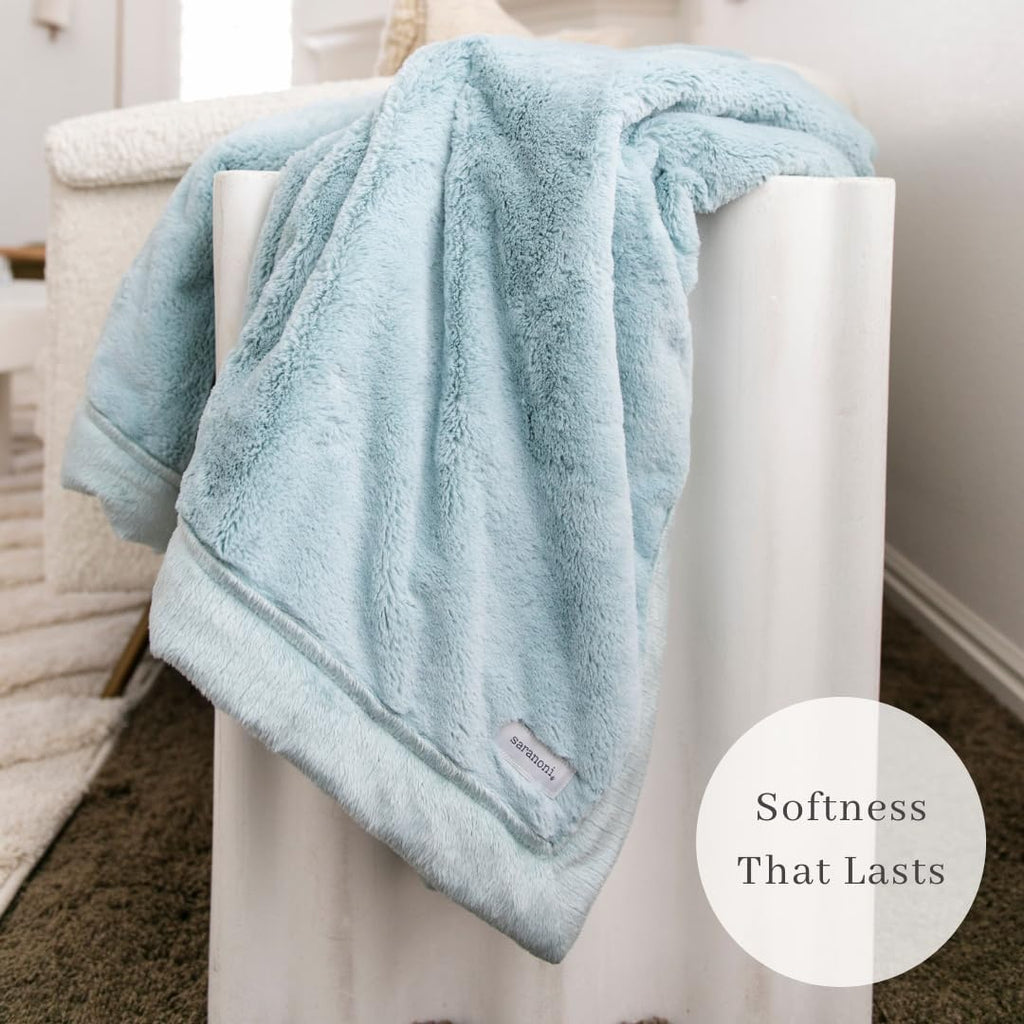 SARANONI Security Blankets for Babies Super Soft Boutique Quality Lush Luxury Baby Blanket (Mini 15" x 20", Dew)