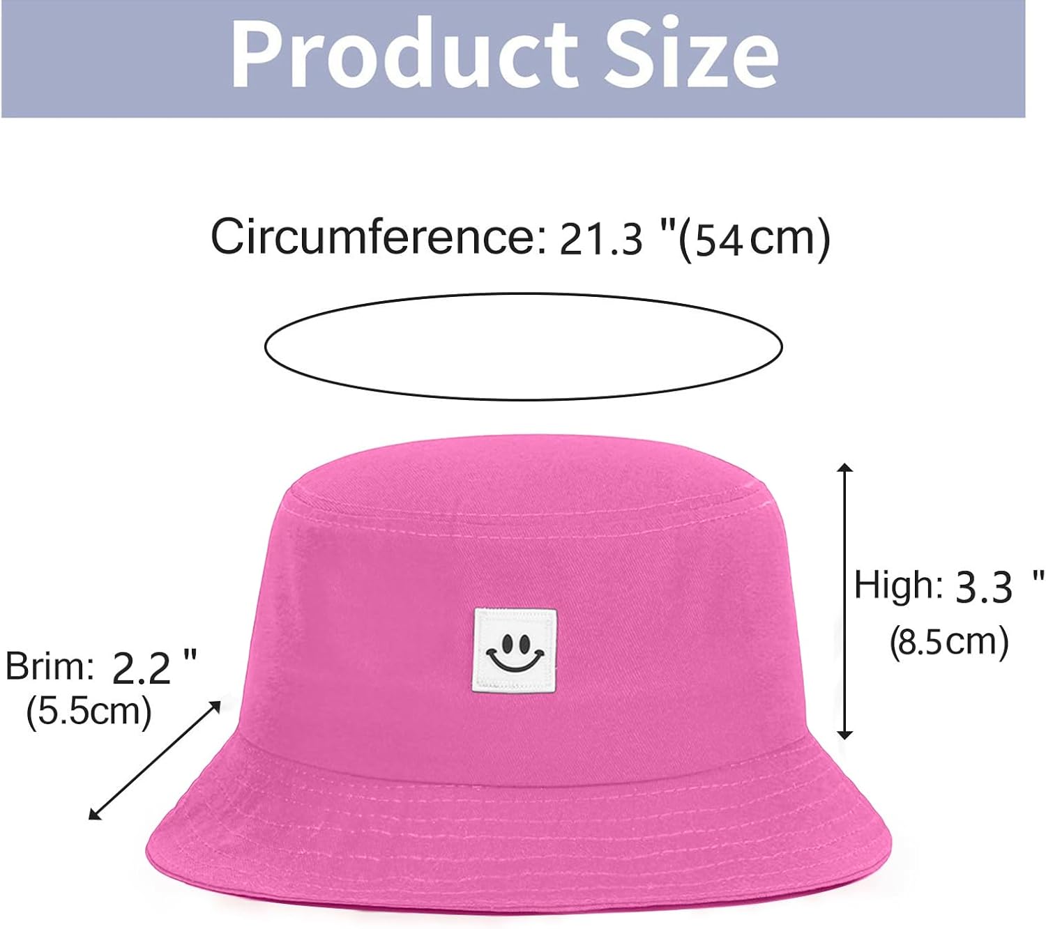 Kids Sun Hat Smile Face Bucket Hat for Girls Boys Summer Sun Protection Cotton Unisex Beach Cap