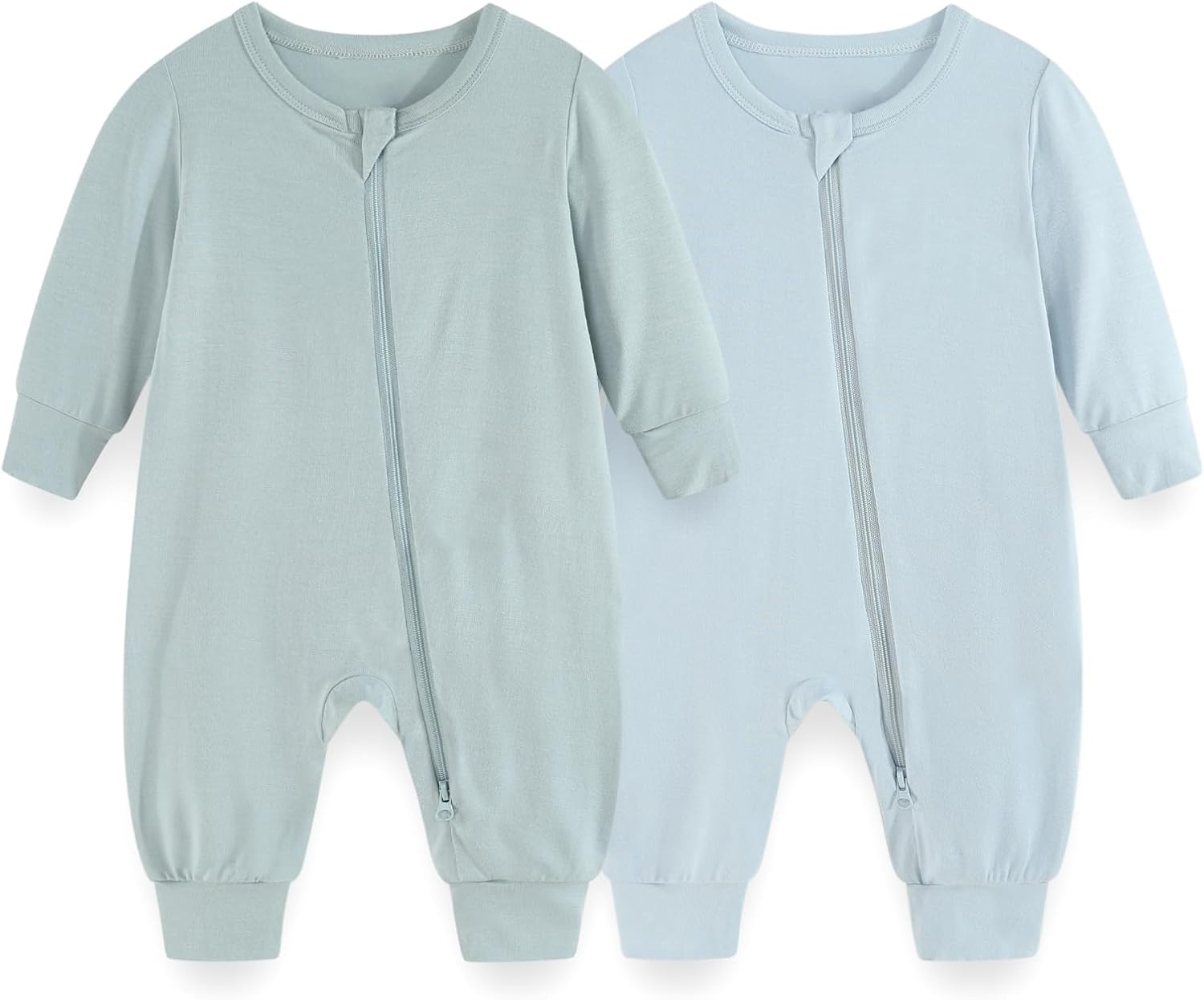 Unisex Rayon Made from Bamboo Zipper Baby Boy Girl Rompers 2 Pcak Long Sleeve Infants Jumpsuits New Born Clothes