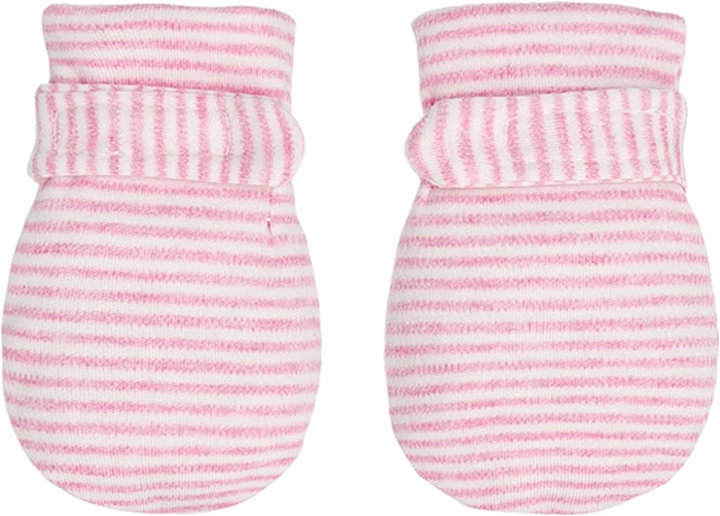 Newborn Baby No Scratch Mittens Stay On, 100% Cotton Breathable, Adjustable Infant Gloves for Baby Boys Girls Mittens