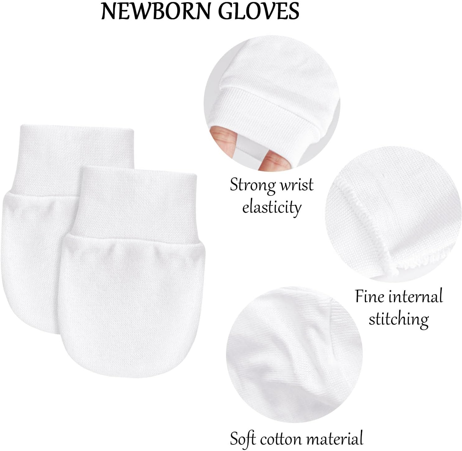 Baby Mittens No Scratch Mittens Infant Soft Gloves Mittens for 0-6 Months Boys Girls