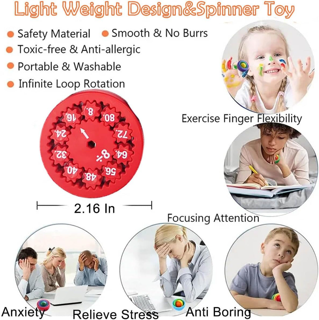 Math Fidget Spinner,Educational Math Fact Fidget Spinners - Learn Division & Multiplication -Math Learning & Education Toys Game (Multiply Or Divide 9pcs)