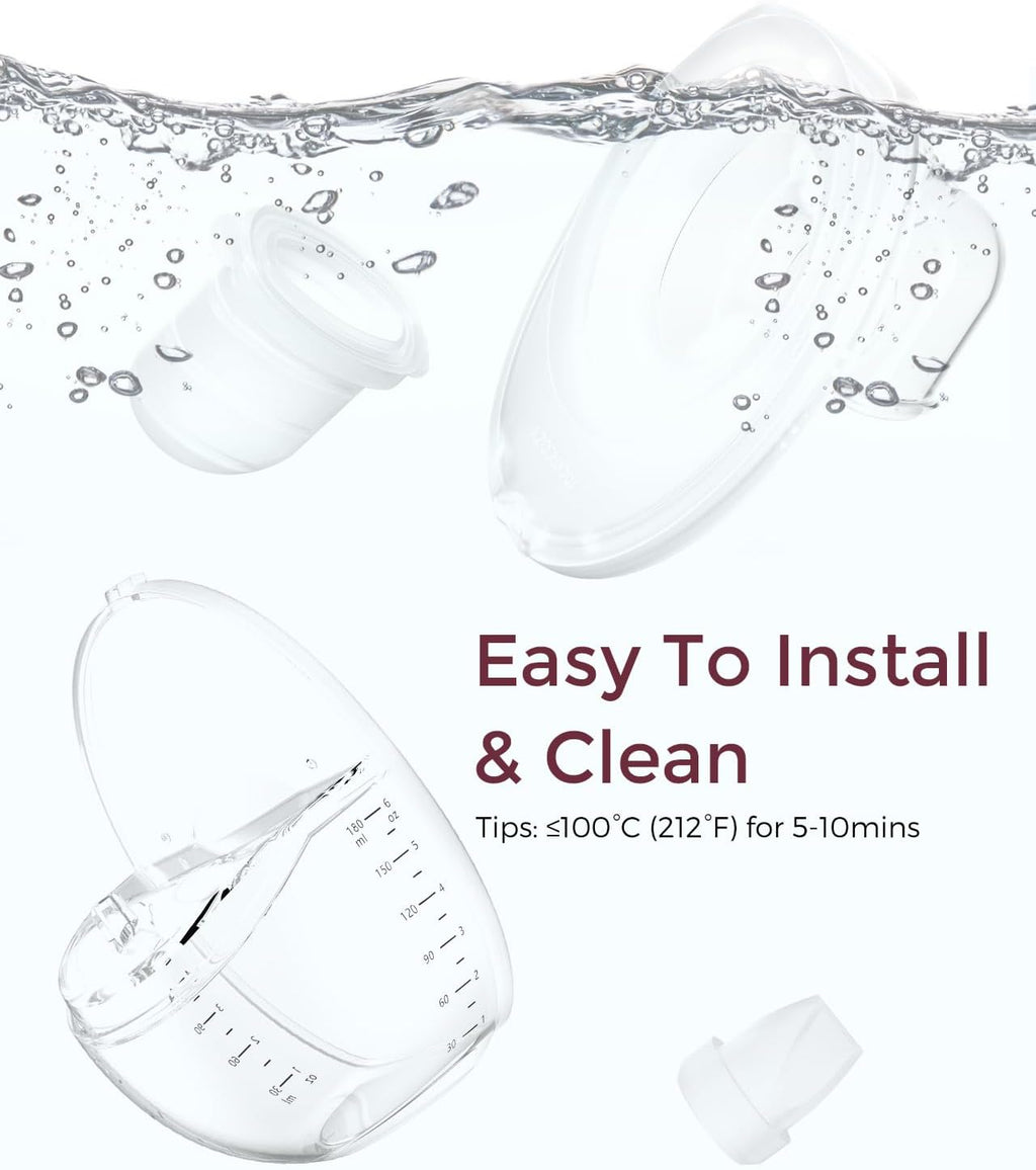 Momcozy Full Set Collector Cup Only Compatible with Momcozy Mobile Style | M6 NOT for Others. Original Mobile Style | M6 Breast Pump Replacement Accessories DoubleFit Flange 24mm