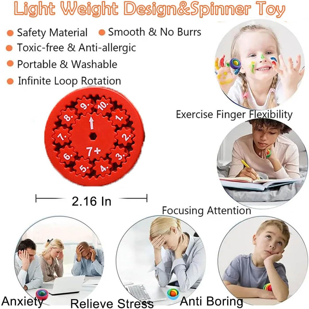 Math Fidget Spinner,Educational Math Fact Fidget Spinners - Learn Division & Multiplication -Math Learning & Education Toys Game (Add Or Subtract 9pcs)