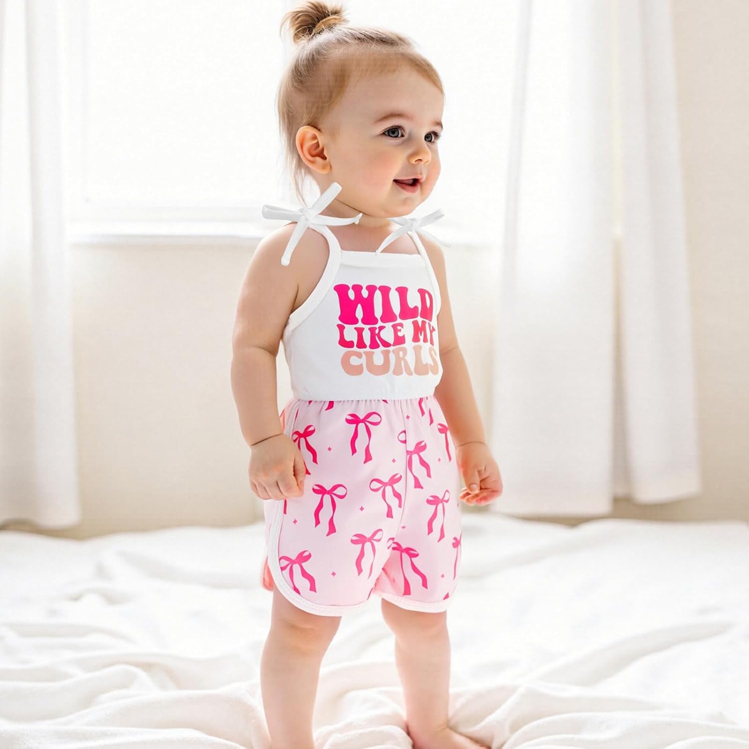 WZTYYDS Toddler Baby Girl Summer Clothes Floral Romper Tie-Up Strap Halter Jumpsuit Infant Summer Sling Playsuit 6M-3T