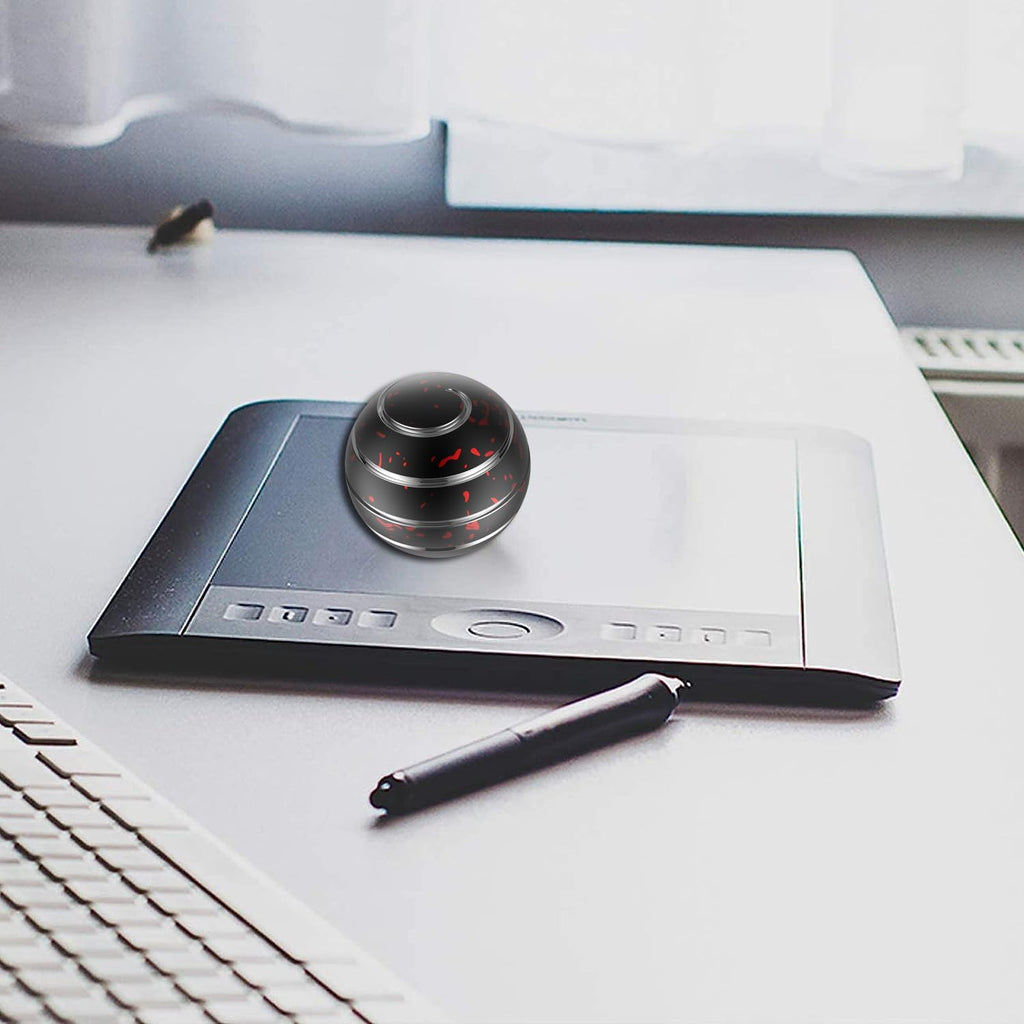 Kinetic Desk Toys, 1.54'' Kinetic Spinning Desk Toys for Kids Adults, Fidget Toys for Party Favors, Christmas Stocking Stuffers, Easter Basket (Black Red)