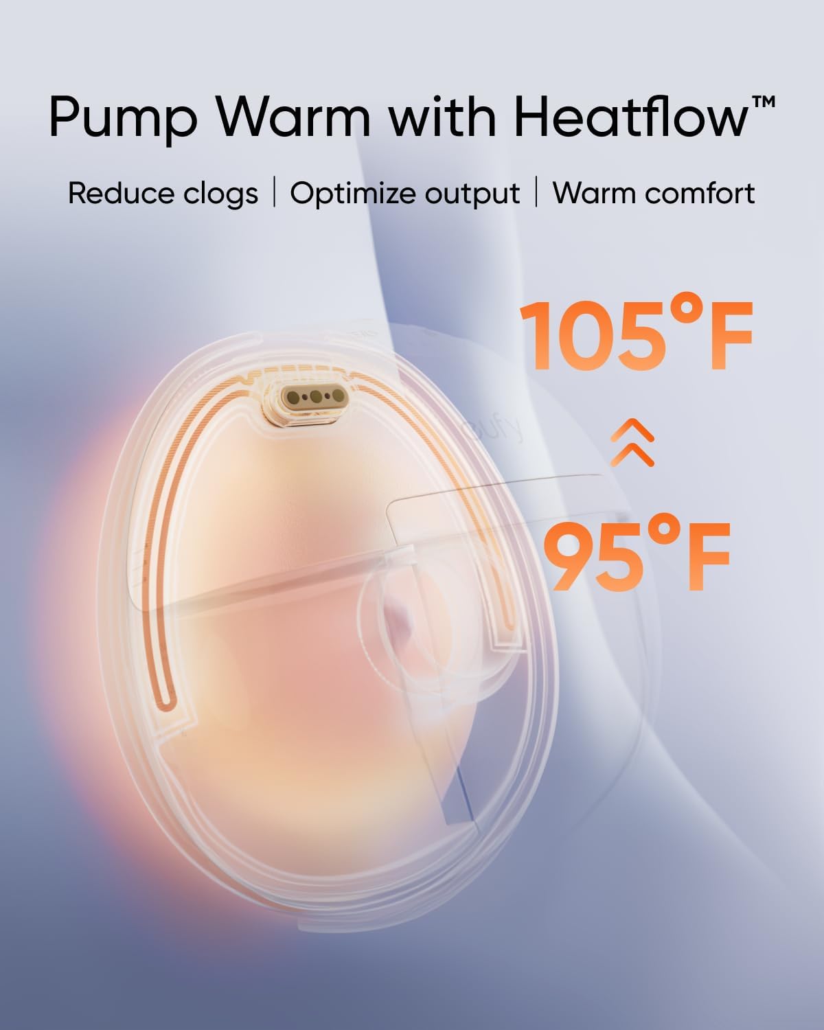 eufy Original 24mm Flange (2-Pack), Replacement Accessories for Wearable Breast Pump E20/S1/S1 Pro, HeatFlow™ Technology, Food-Grade Silicone, Durable, Comfortable, Ergonomic Fit